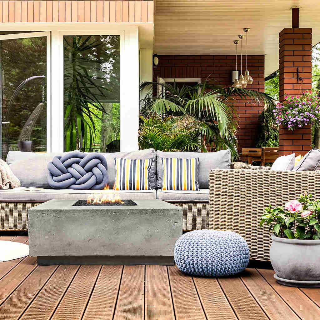 Tavola 2 Fire Table - Outdoor Gas Fire Pit with Lava Rocks