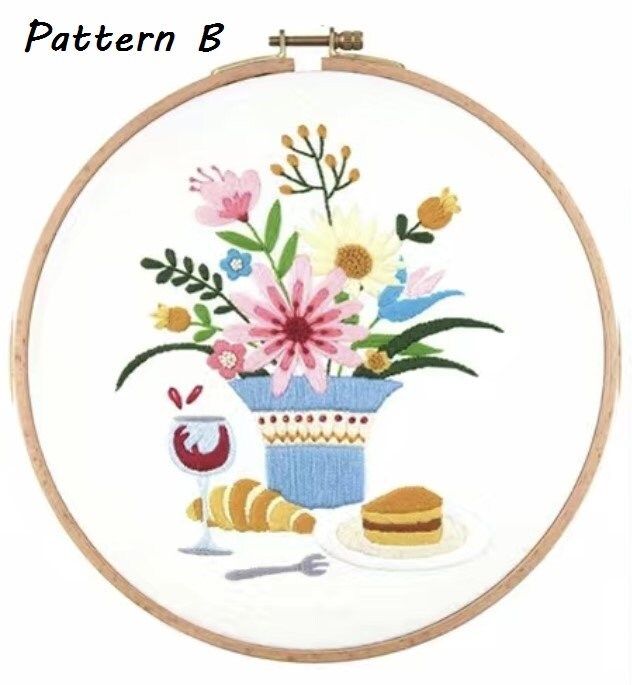 Beginner-Friendly DIY Embroidery Kit - Floral and Food Designs