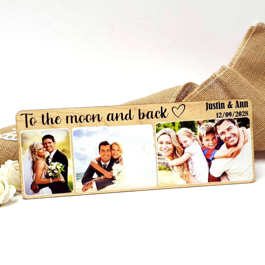 Unique Personalized Wood Photo Gift for Men - Custom Printed Pictures on Real Wood