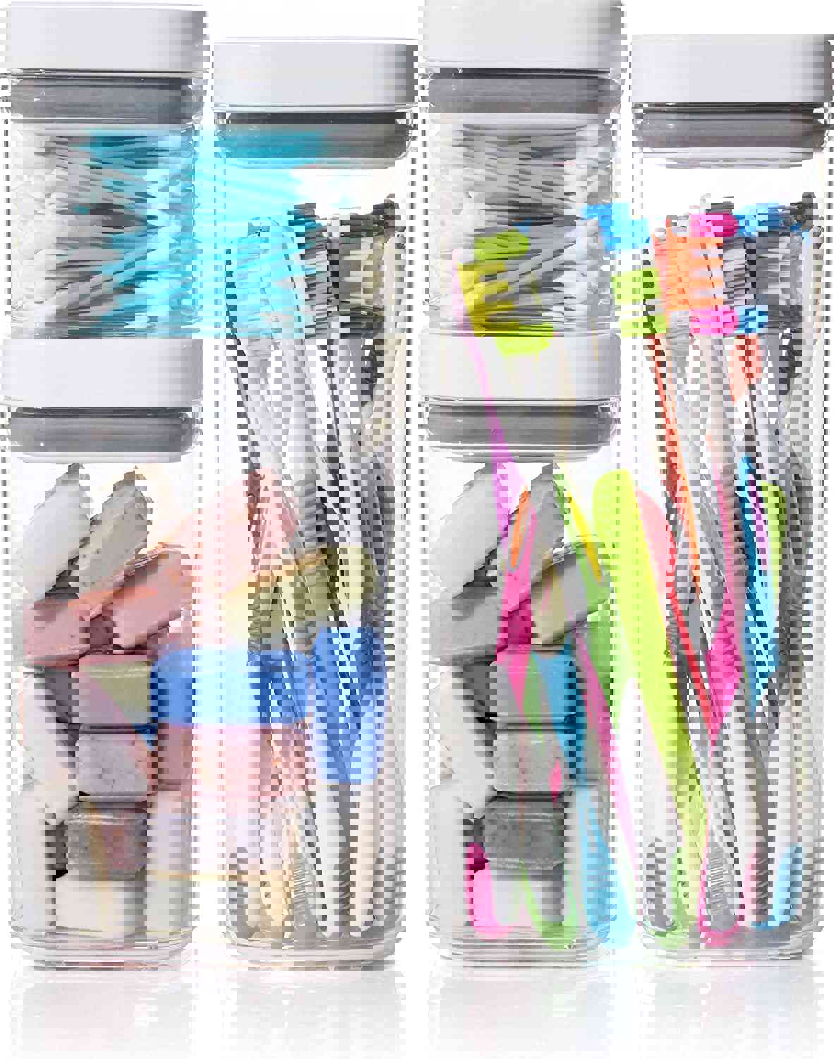 Copco Airtight Food Storage Container Set - 3 Sizes (0.52, 1.05, 1.79 Quart), Clear