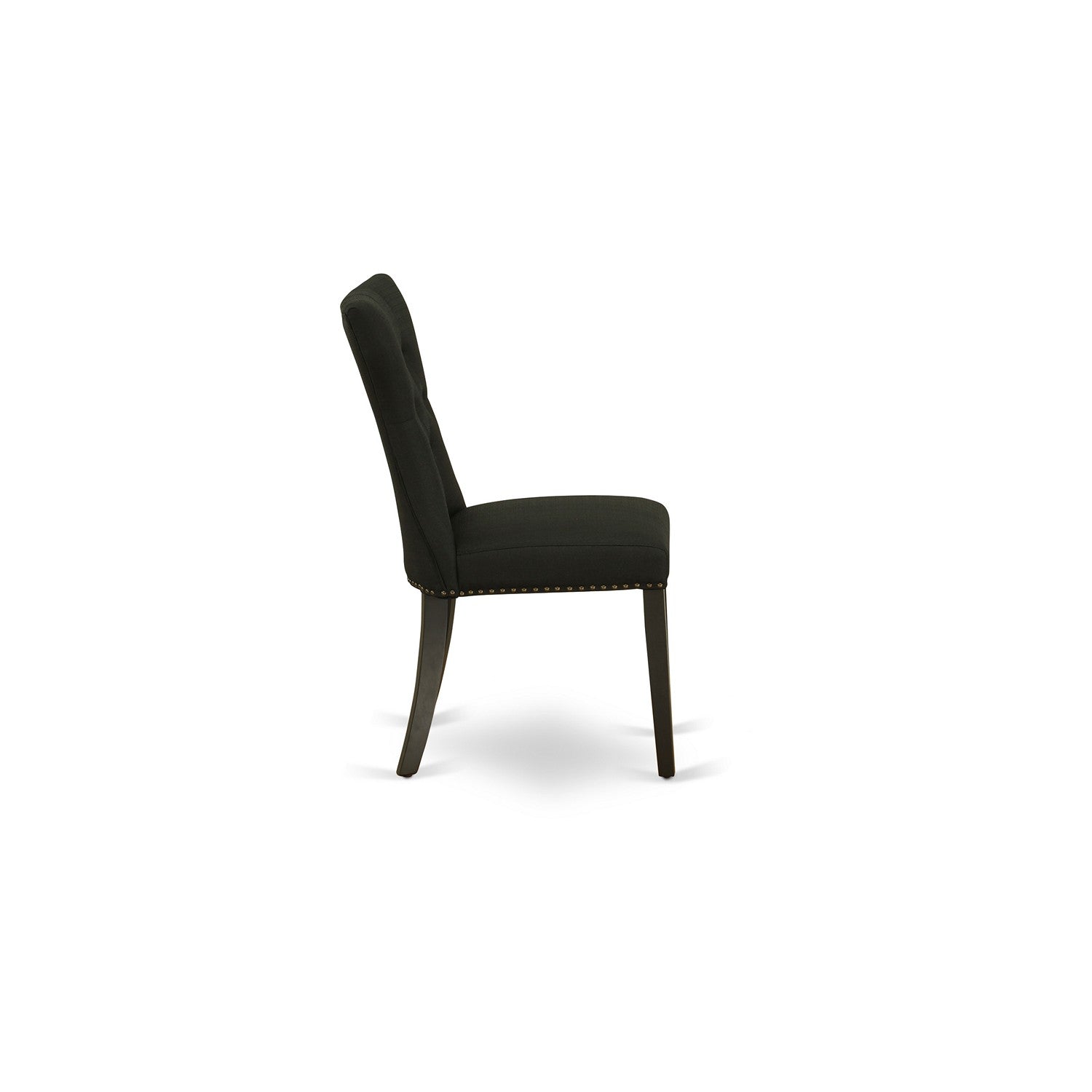 East West Furniture WEGA7-BLK-24 7-Piece Kitchen Table Set with 6 Black Linen Fabric Parsons Dining Chairs