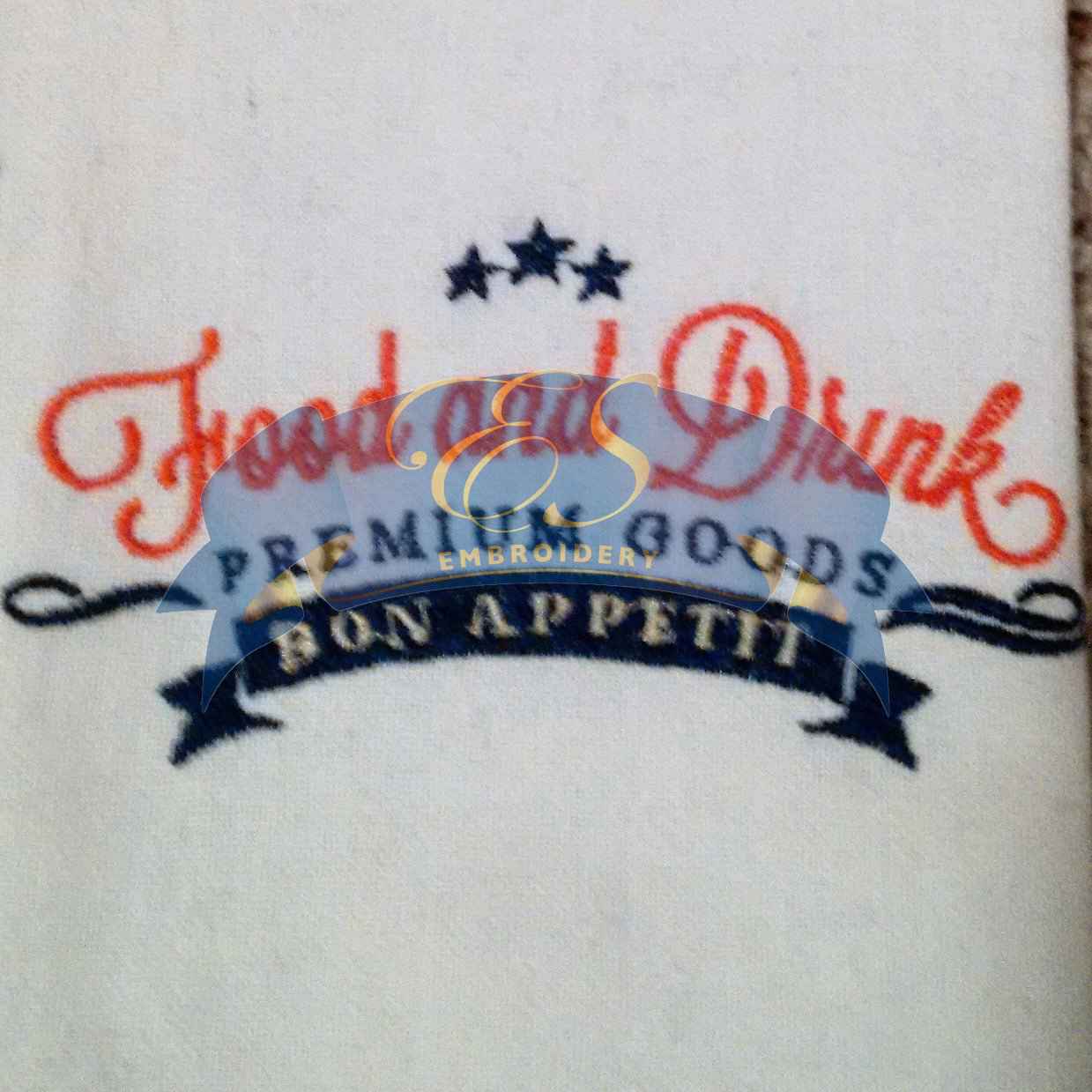 Food & Drink Striped Kitchen Towel - 100% Cotton, Super Absorbent