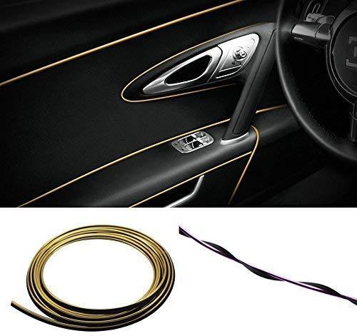 YIJINSHENG 3D Car Interior & Exterior Decoration Moulding Trim Strip (Silver, 8 Meters)