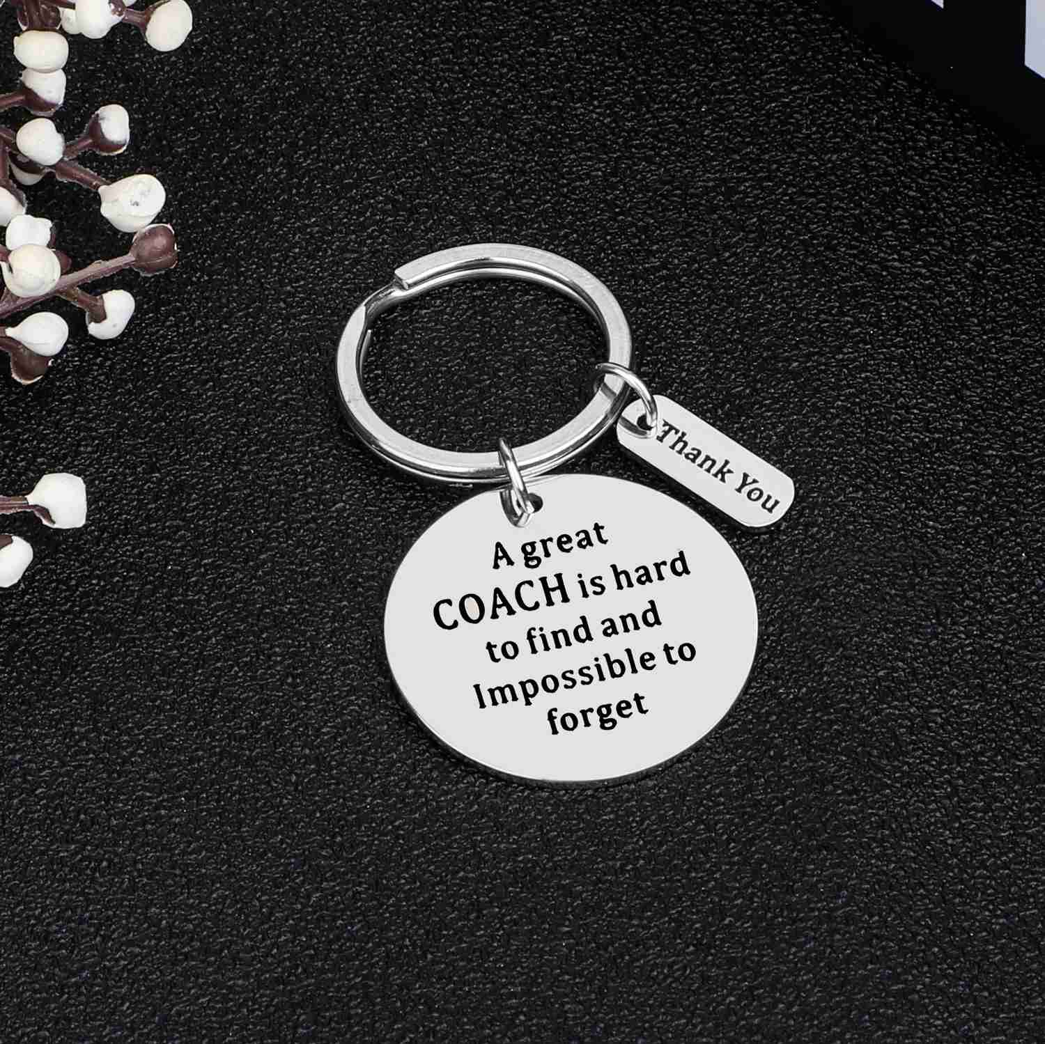 Personalized Coach Keychain Gift - Thank You Present for Sports Coaches