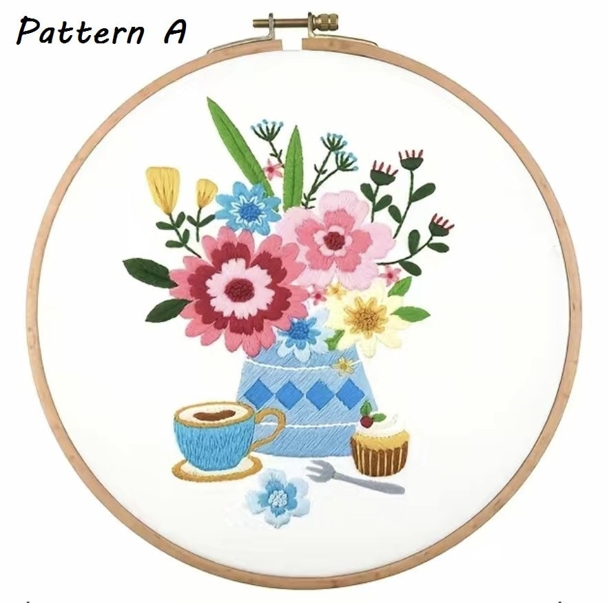 Beginner-Friendly DIY Embroidery Kit - Floral and Food Designs
