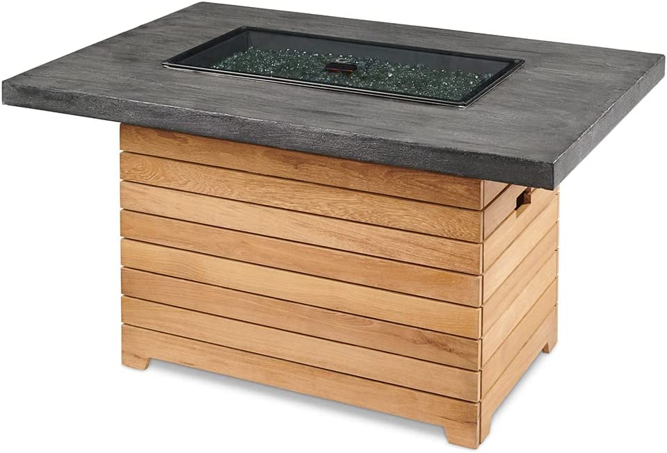Outdoor Greatroom Darien Rectangular Gas Fire Pit Table with Everblend Top - DAR-1224-EBG-K