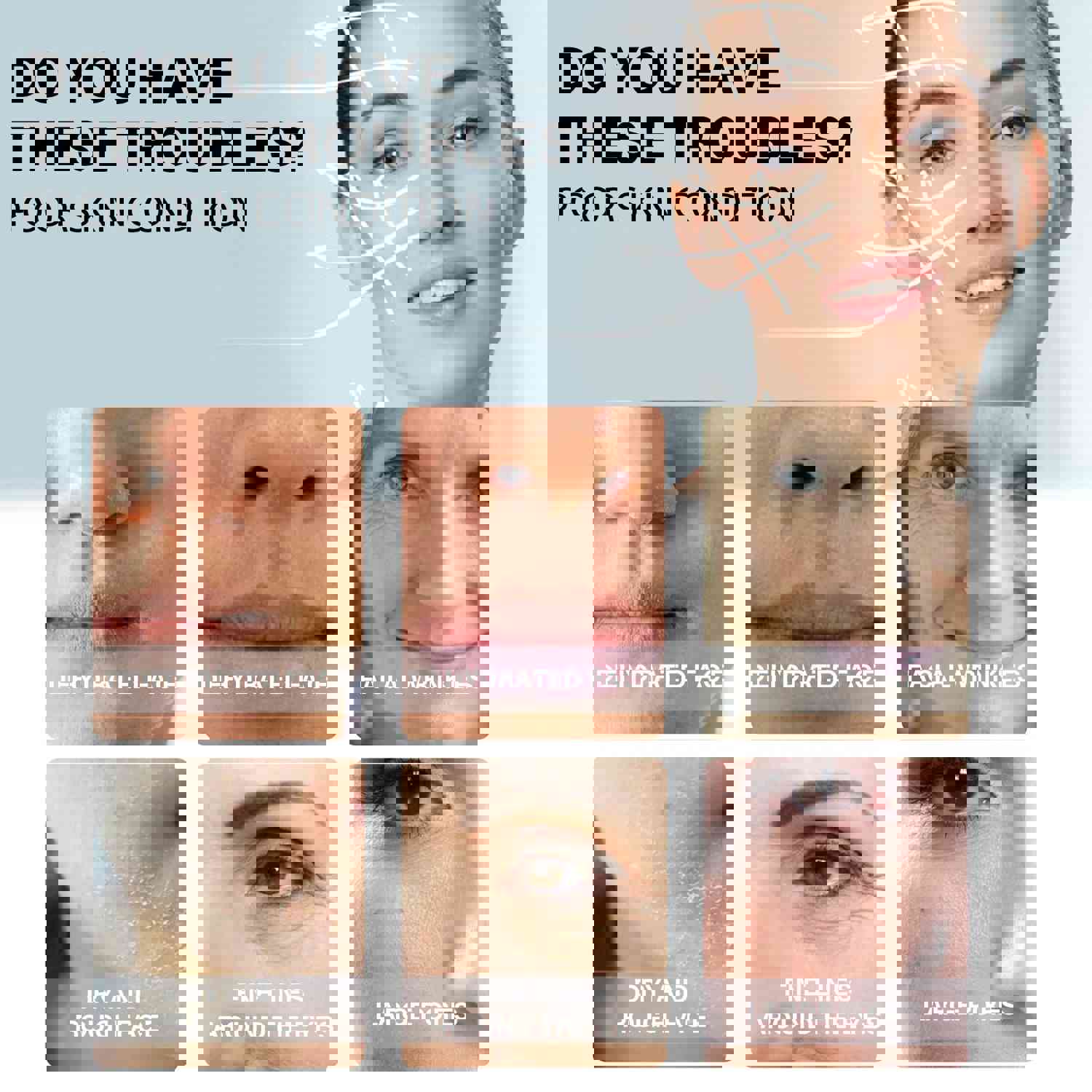 60pcs Gold Protein Line Anti-wrinkle Firming Facial Filler No Needle Absorbable Fade Fine Lines Collagen Thread Anti-Aging Serum