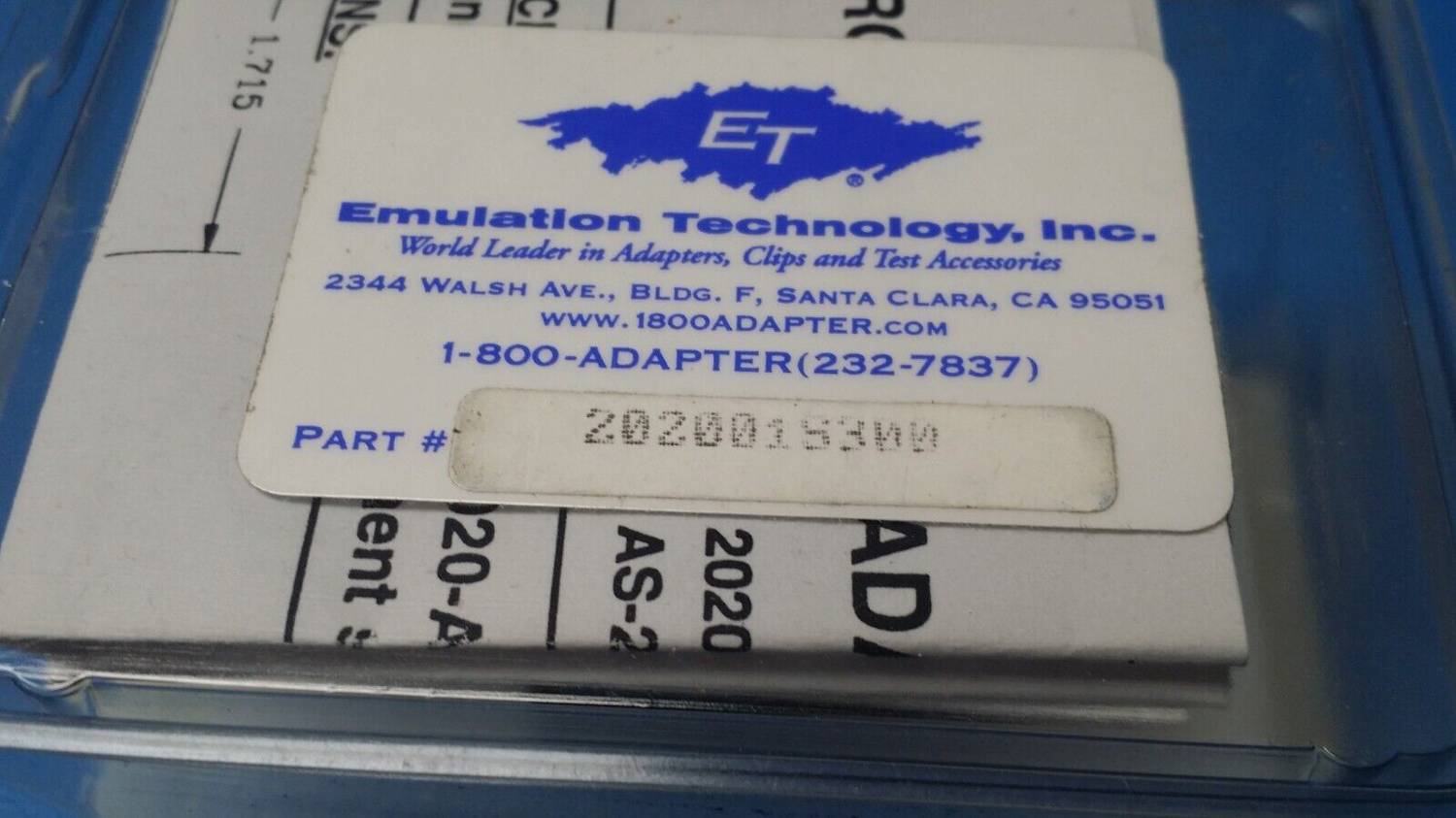 202001S300 Emulation Technology Adaptor Socket AS-20-20-01S-3/6