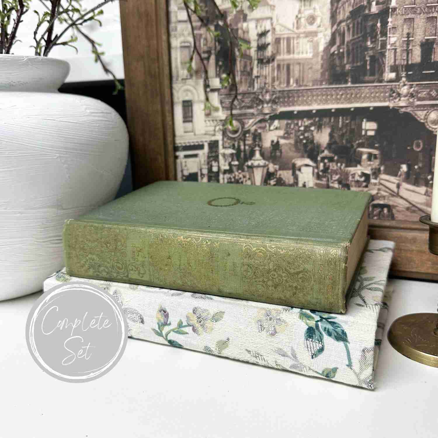 Green Decorative Books for Shelf and Home Decor