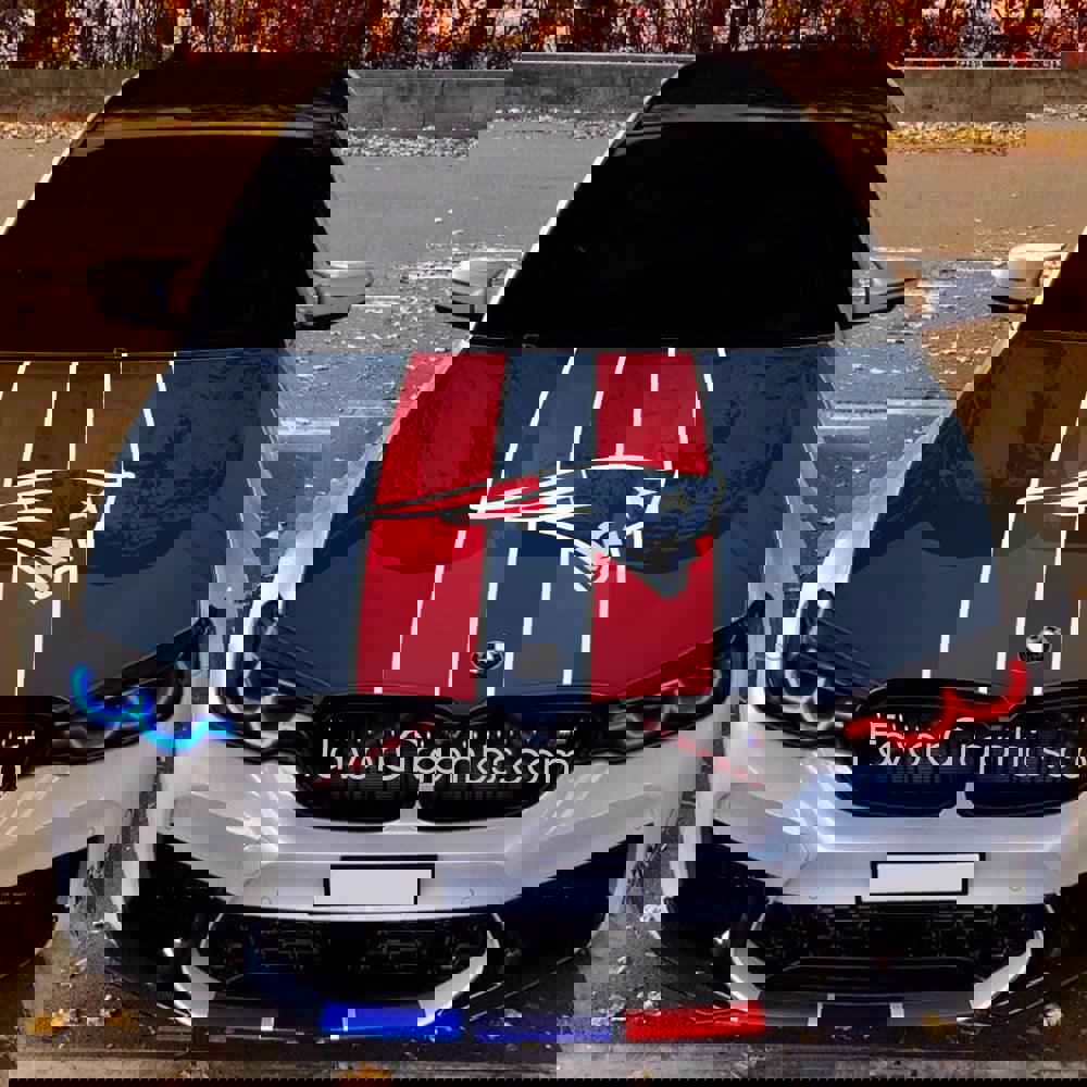 New England Patriots Itasha Car Vinyl Hood Wrap Decal Sticker
