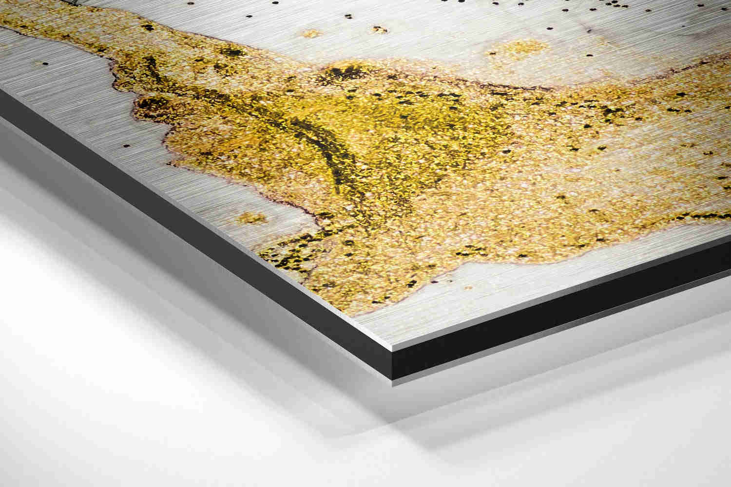 Golden Marble Brushed Aluminium Dibond Wall Art