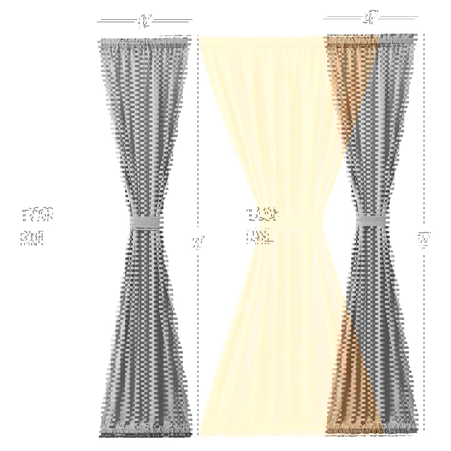 Burlap Natural Unlined Door Panel Curtain 72