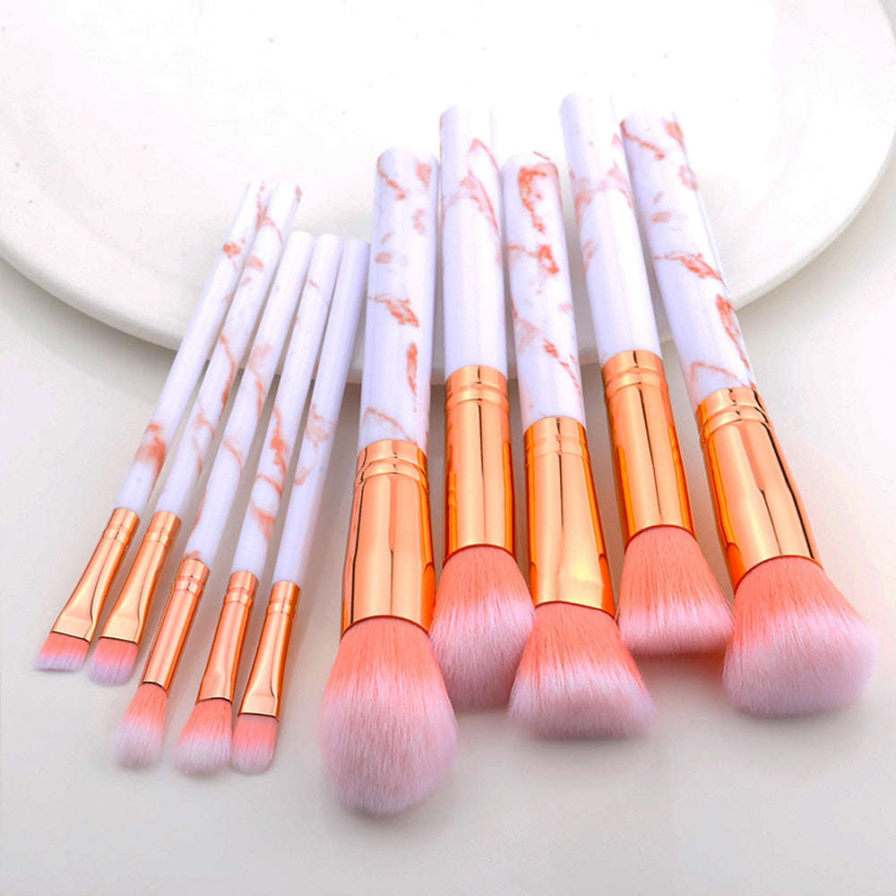 5pcs Marbling Makeup Brushes Set for Foundation, Blush, and Eyeshadow