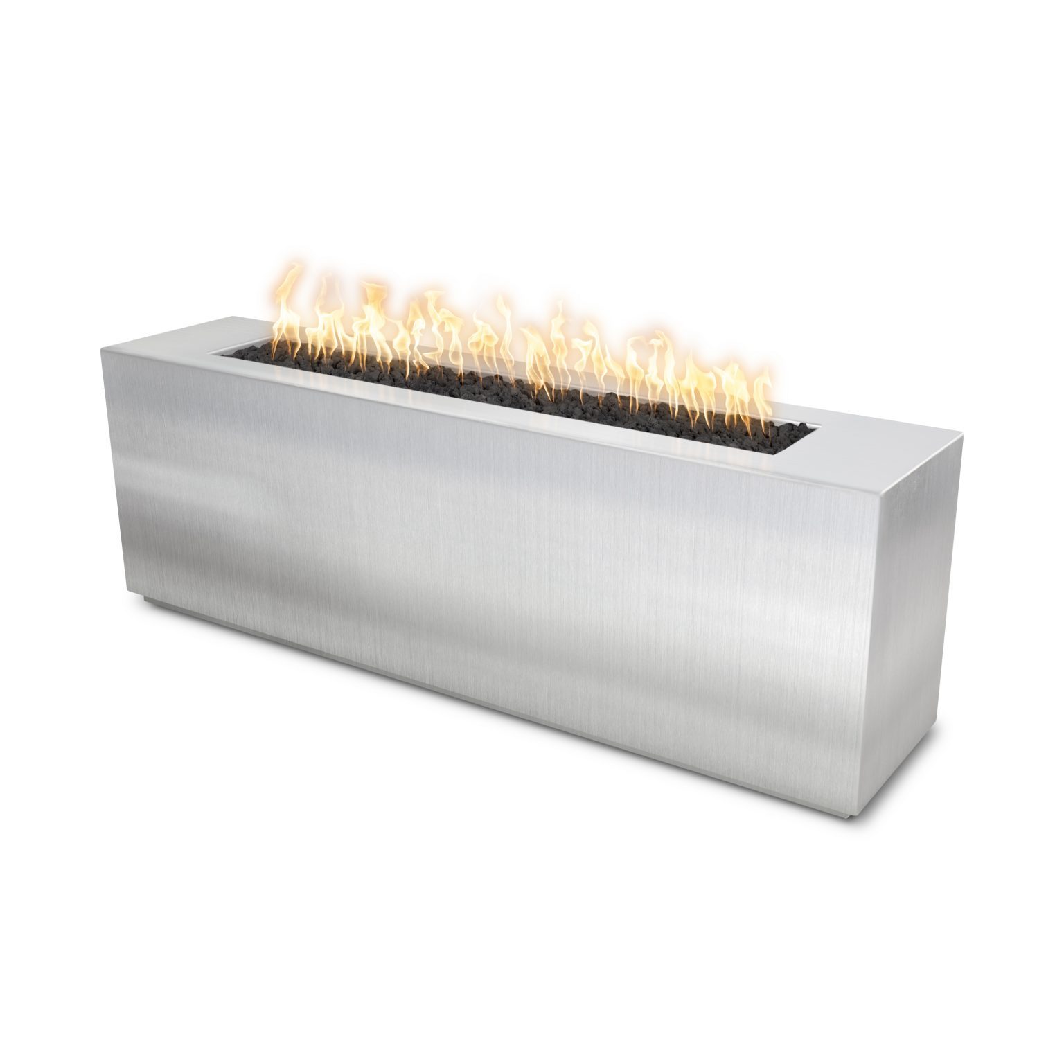 The Outdoor Plus Carmen Rectangle Metal Fire Pit with Free Cover