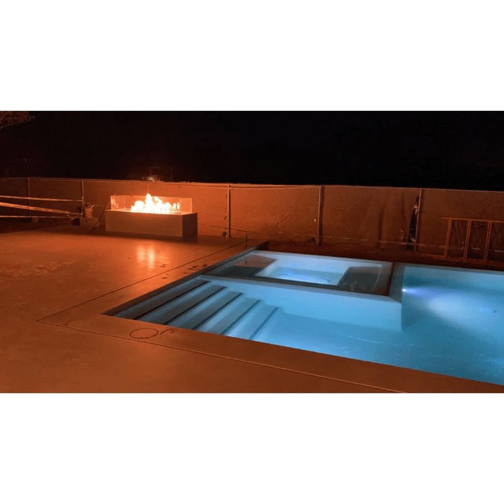 The Outdoor Plus - Cabo Linear GFRC Concrete Rectangle Liquid Propane Fire Pit 90