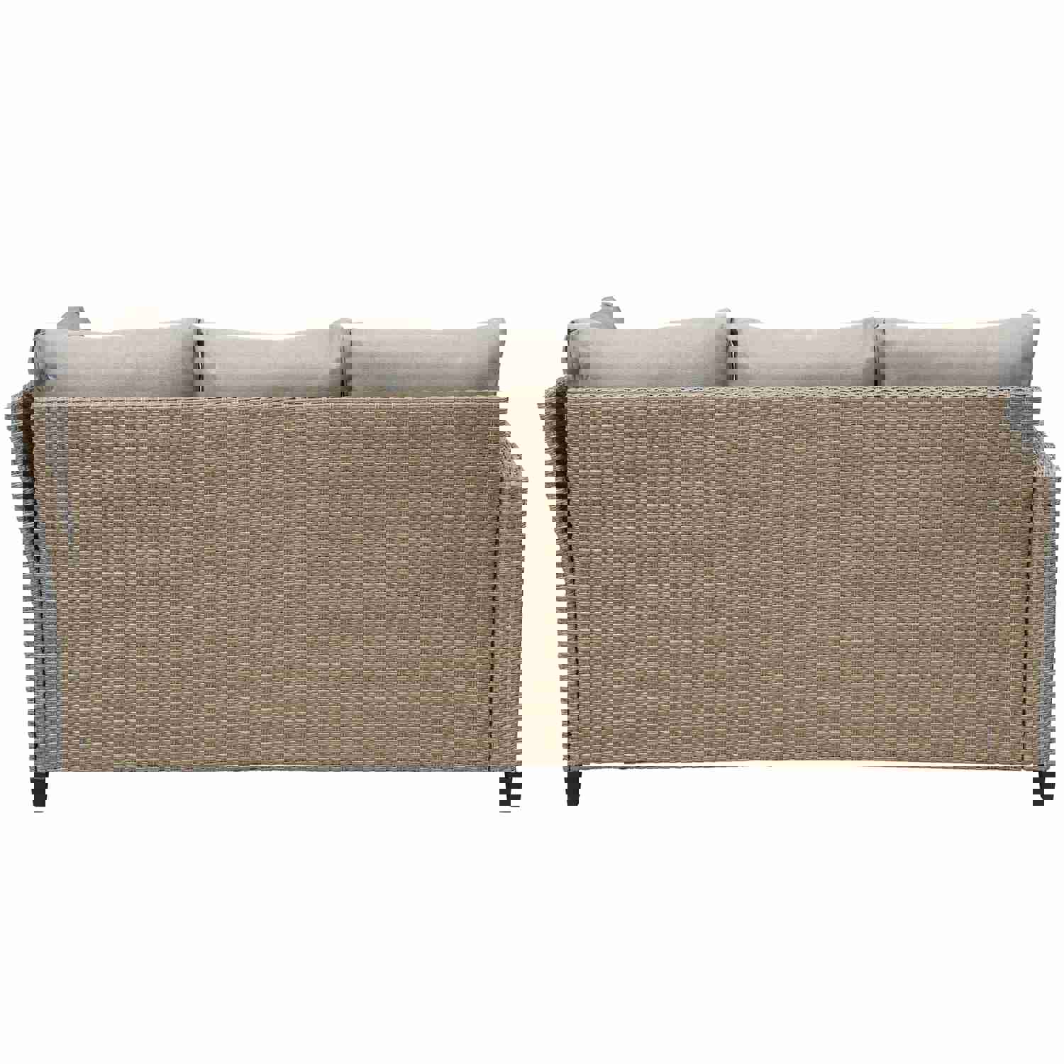 U_STYLE 5-Piece Outdoor Patio Furniture Set with Ottoman and Throw Pillows