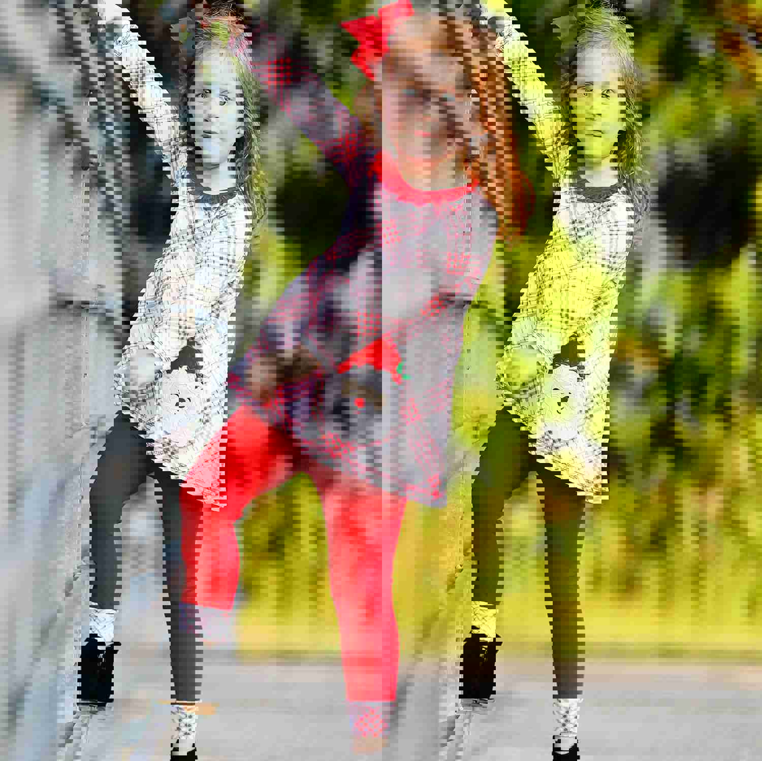 AnnLoren Girls Boutique Santa Holiday Christmas Clothing Set Outfit