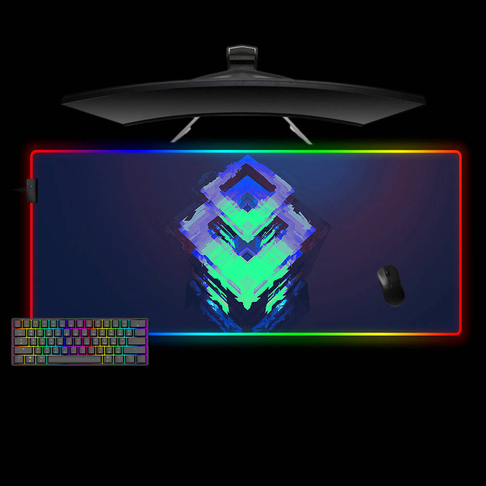 Cube Geometry RGB Gaming Mouse Pad with LED Strip