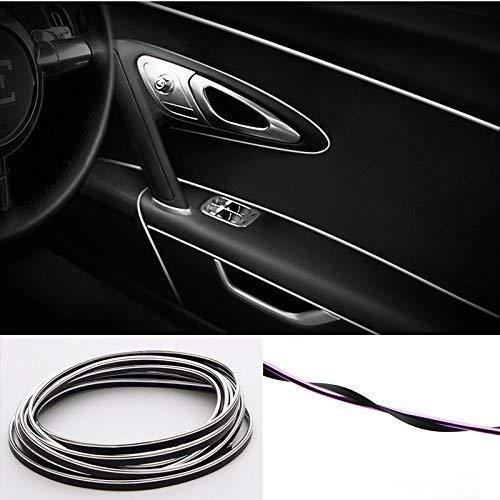 YIJINSHENG 3D Car Interior & Exterior Decoration Moulding Trim Strip (Silver, 8 Meters)