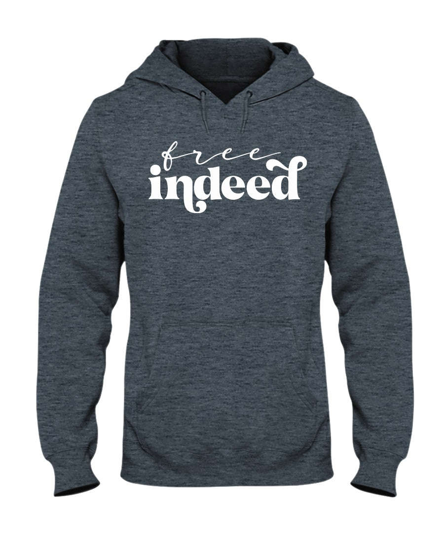 Free Indeed | Christian Hoodie - Unisex Cotton Blend Hoodie with Inspirational Message