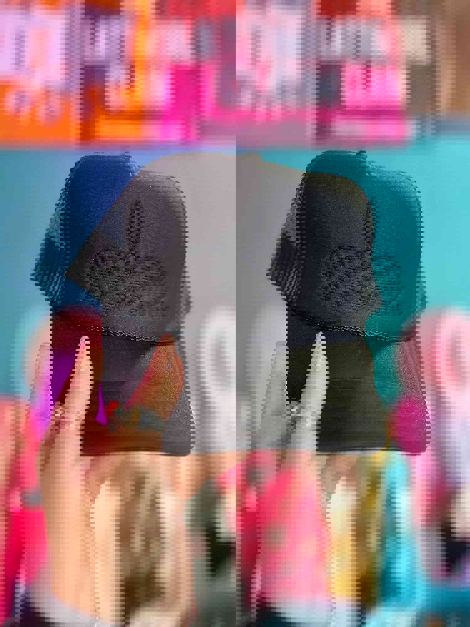 Embroidered Western Boot Stitch Black Trucker Hats (Made to Order)