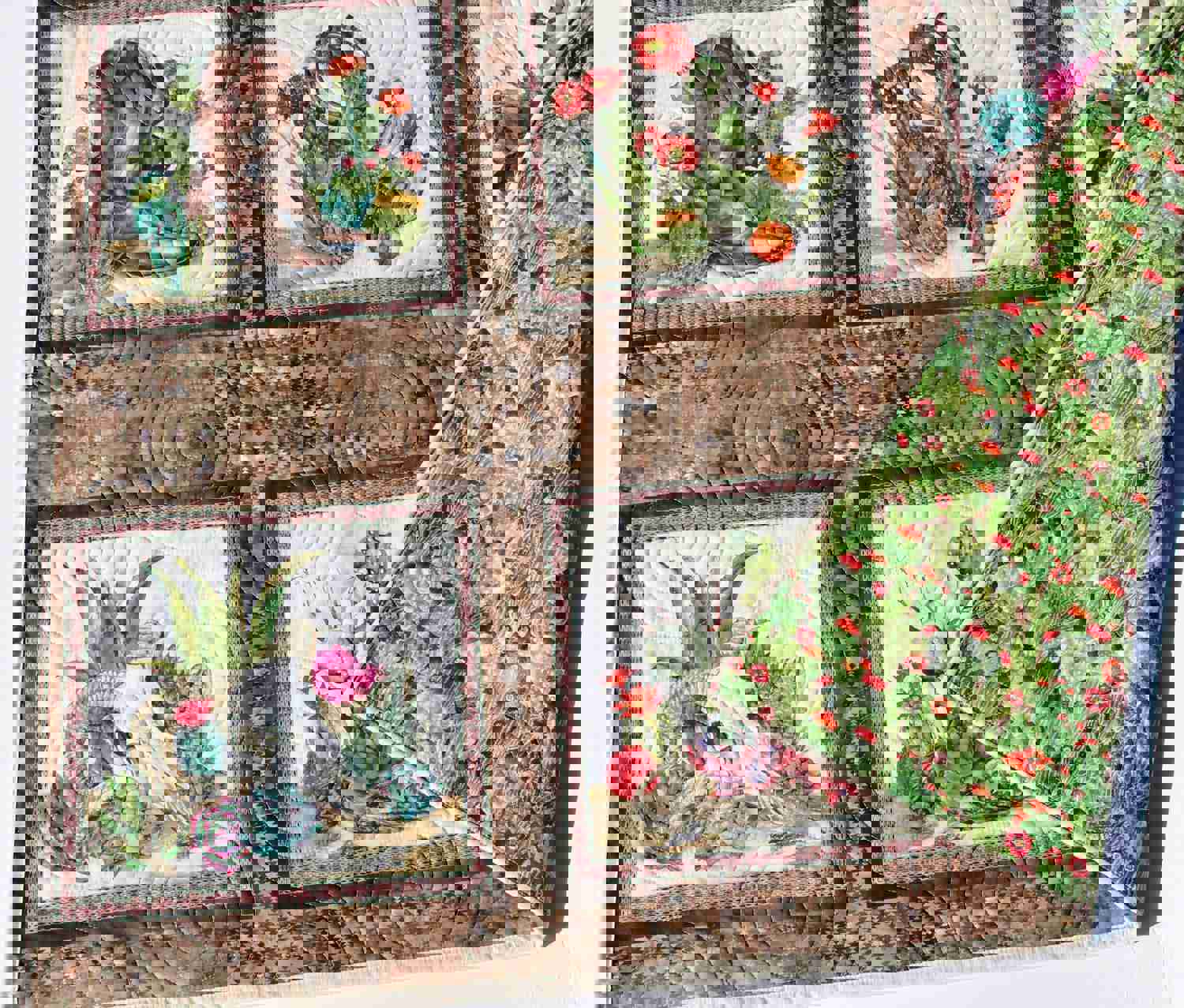 Southwest Quilt Kit - Western Theme with Cactus, Boots, Hats, and Skull Design