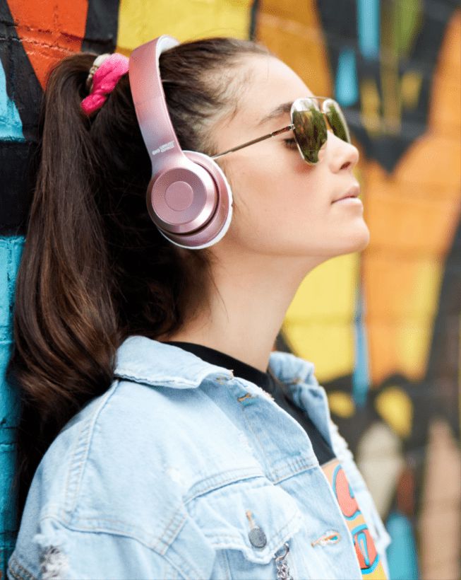 Wireless Stereo Headphones with Built-in Mic