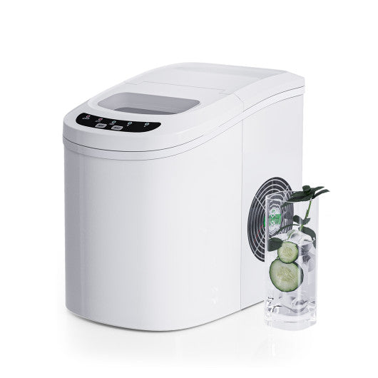 Mini Portable Compact Electric Ice Maker Machine - White