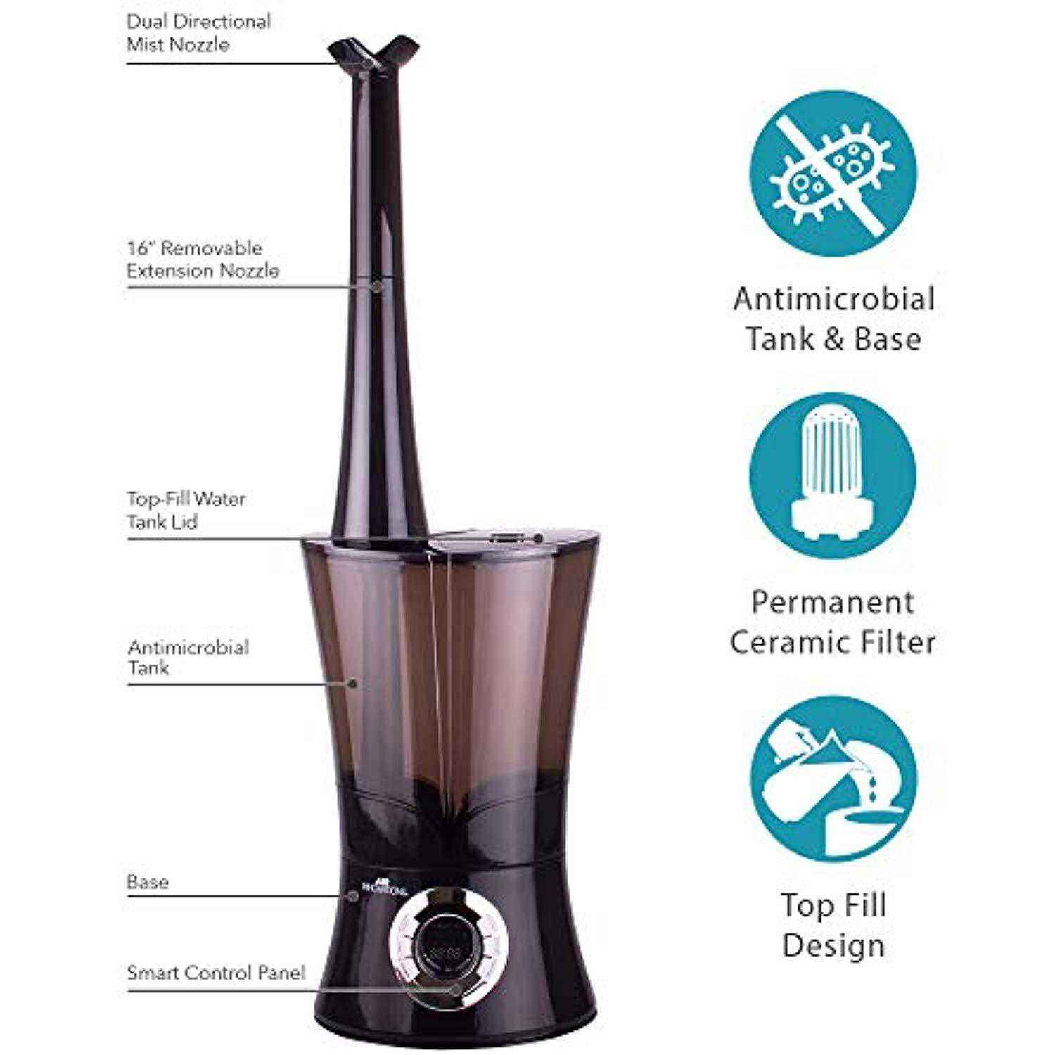 Air Innovations 901D High Capacity Cool Mist Ultrasonic Digital Humidifier for Large Rooms