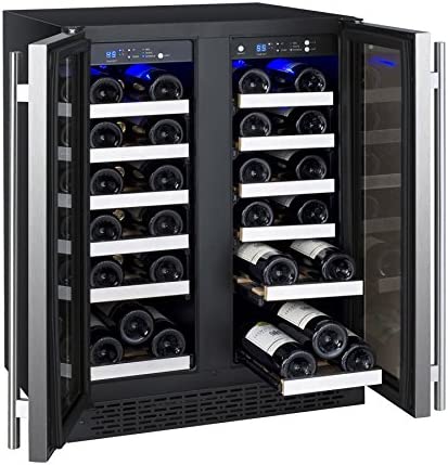 36 Bottle Dual Zone Wine Refrigerator with French Doors - 25% More Energy Efficient