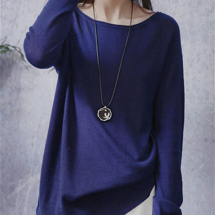 Handmade Ebony and Pearl Pendant Long Necklace - Unique Jewelry for Women & Men