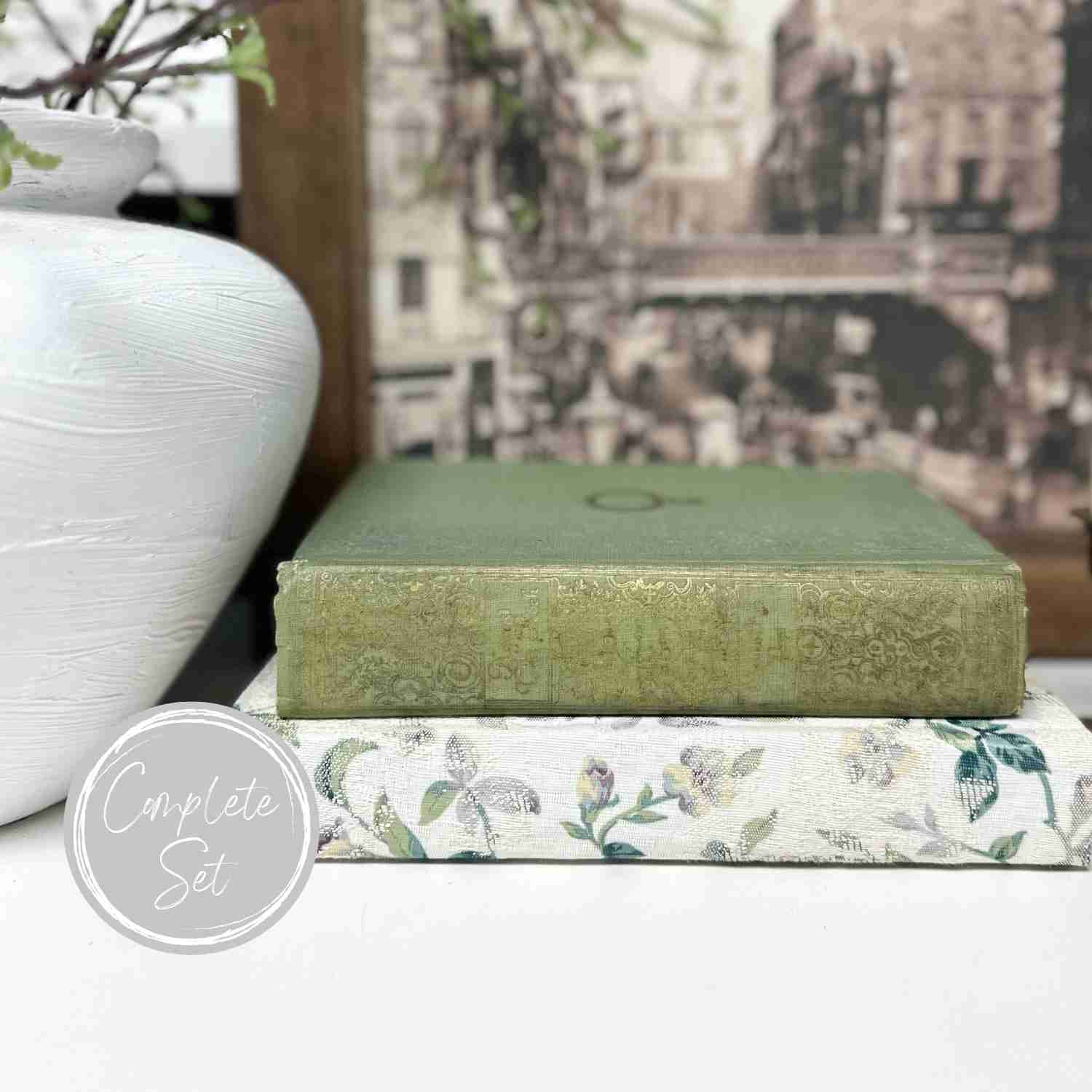 Green Decorative Books for Shelf and Home Decor