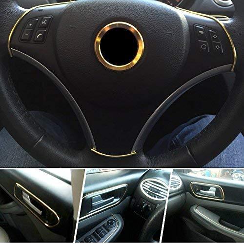 YIJINSHENG 3D Car Interior & Exterior Decoration Moulding Trim Strip (Silver, 8 Meters)
