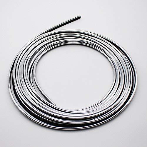 YIJINSHENG 3D Car Interior & Exterior Decoration Moulding Trim Strip (Silver, 8 Meters)