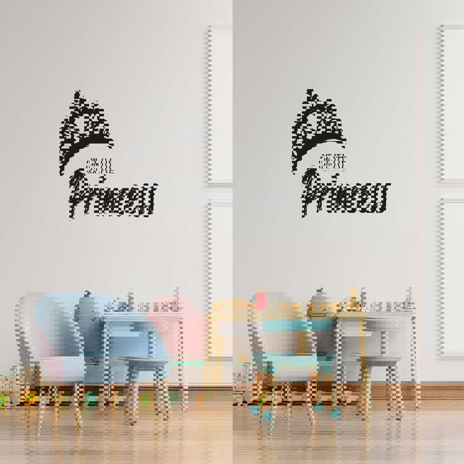 Girls Quotes Vinyl Wall Art Sticker Decal - Our Little Princess Cute Little Crown