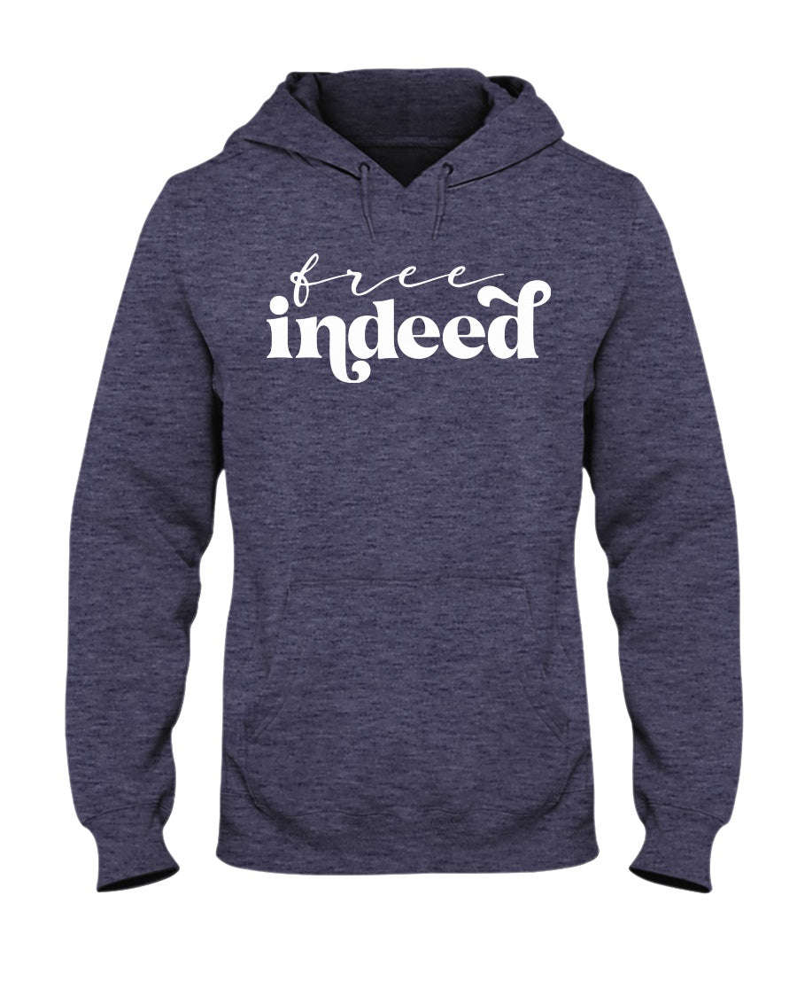 Free Indeed | Christian Hoodie - Unisex Cotton Blend Hoodie with Inspirational Message