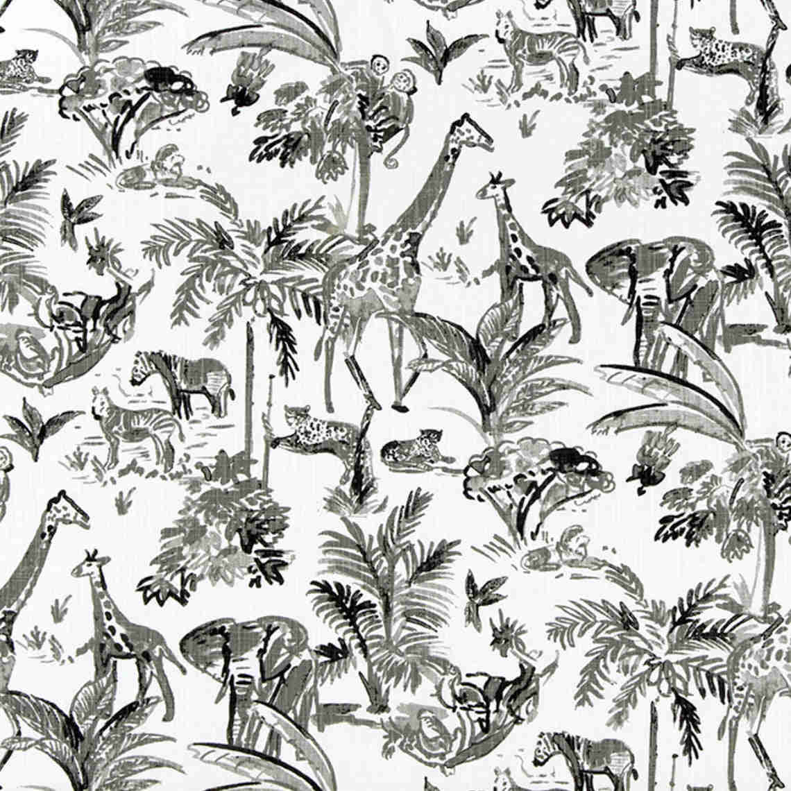 Empress Swag Valance in Meru Raven Black Safari Animal Toile