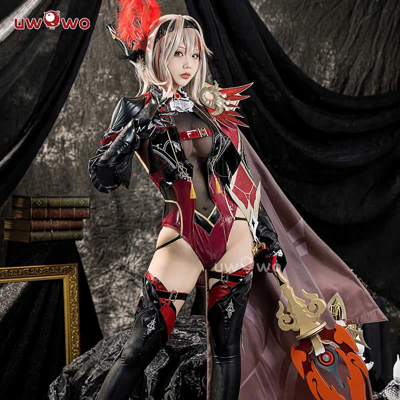 UWOWO Exclusive Succubus Eula Cosplay Genshin Impact Costume - Halloween Game Outfit (Size S-3XL)