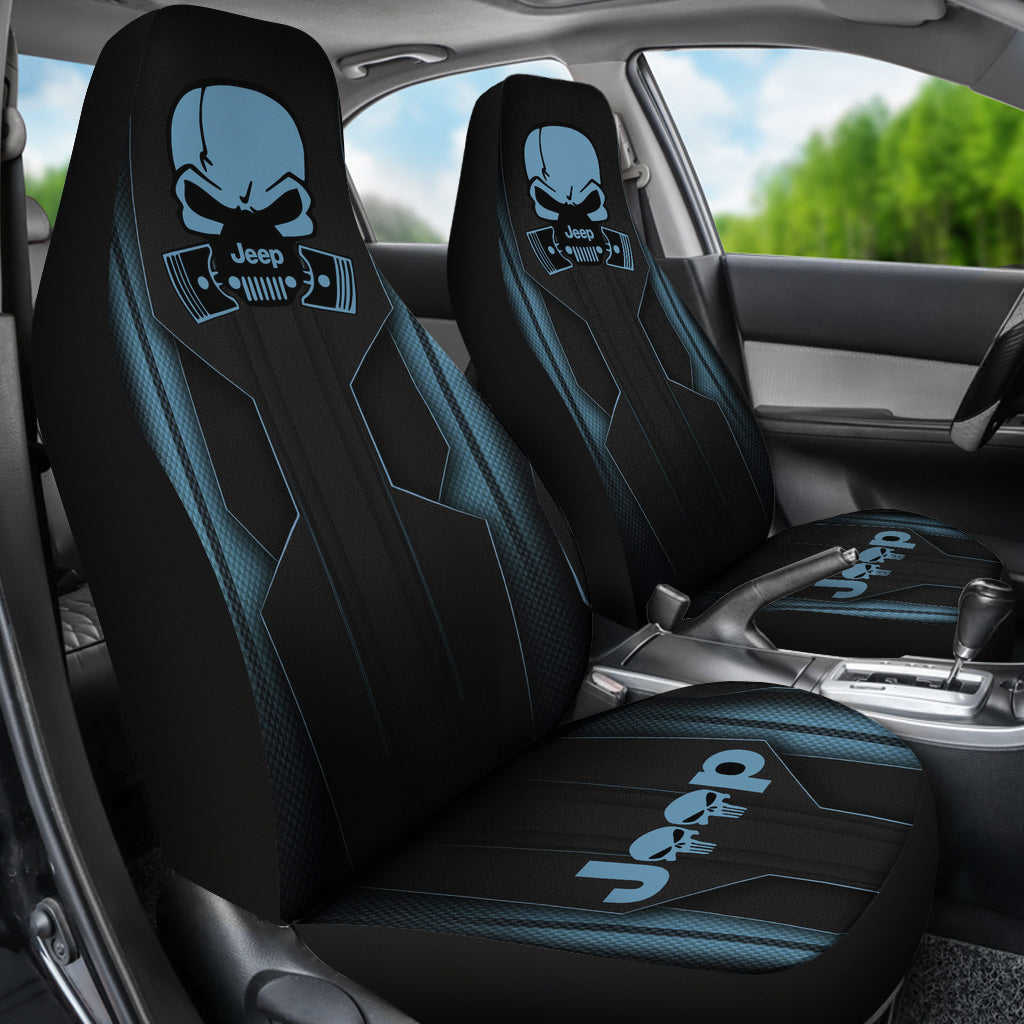Jeep Skull Anvil Car Seat Covers - Custom-Made & Durable
