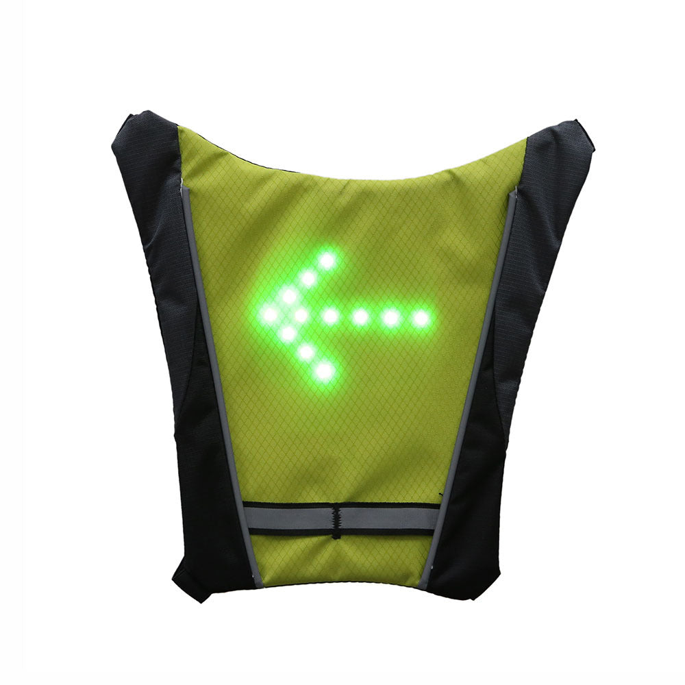 USB Rechargeable Reflective Vest Backpack with LED Turn Signal Light Remote Control for Cycling Safety