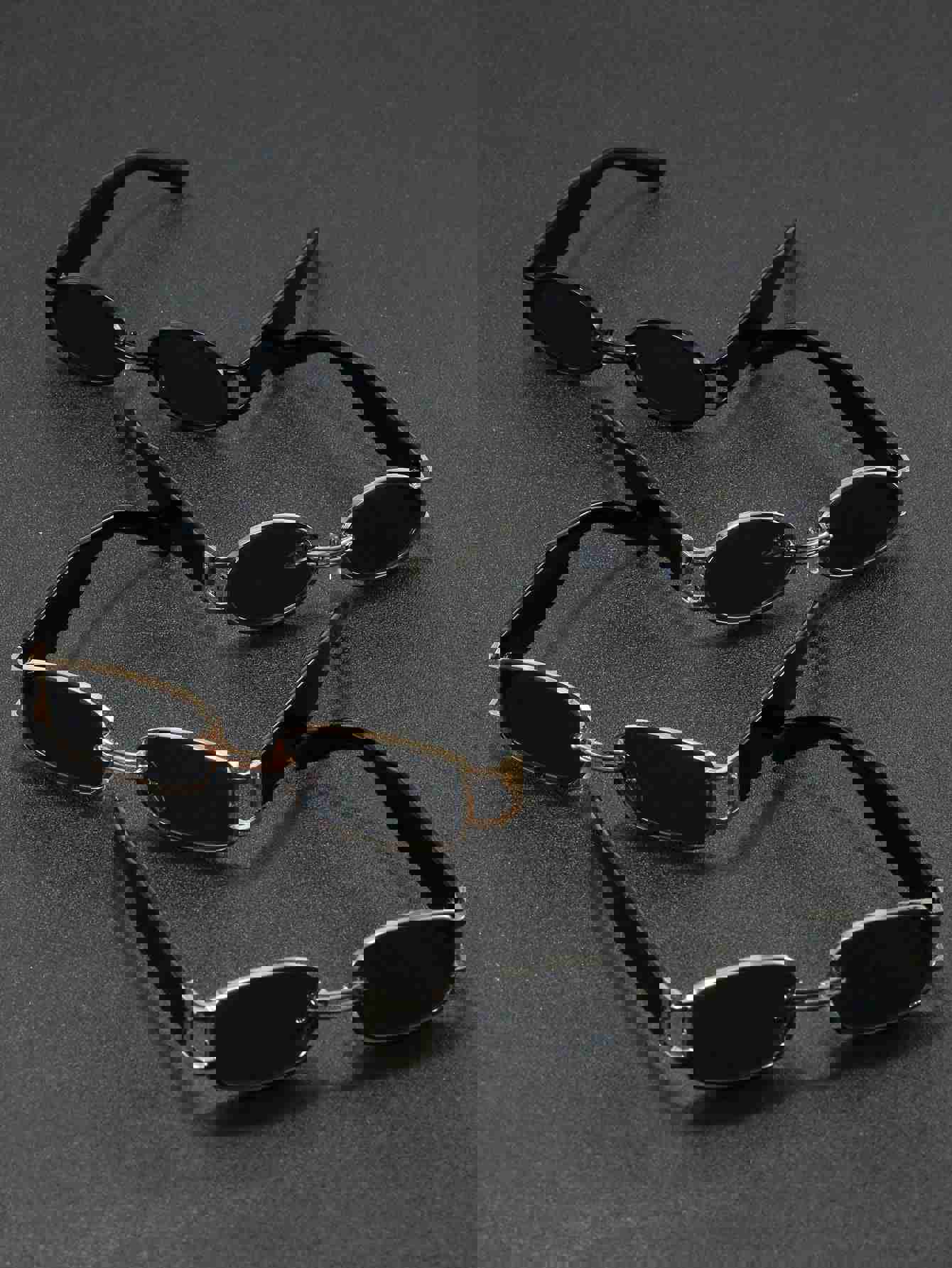 1pc/4pcs Men's Funky Narrow Square & Oval Sunglasses - Punk Style for Outdoor Activities, Touring, Festivals