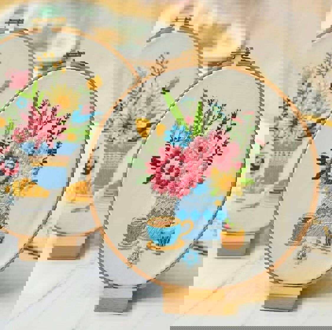 Beginner-Friendly DIY Embroidery Kit - Floral and Food Designs