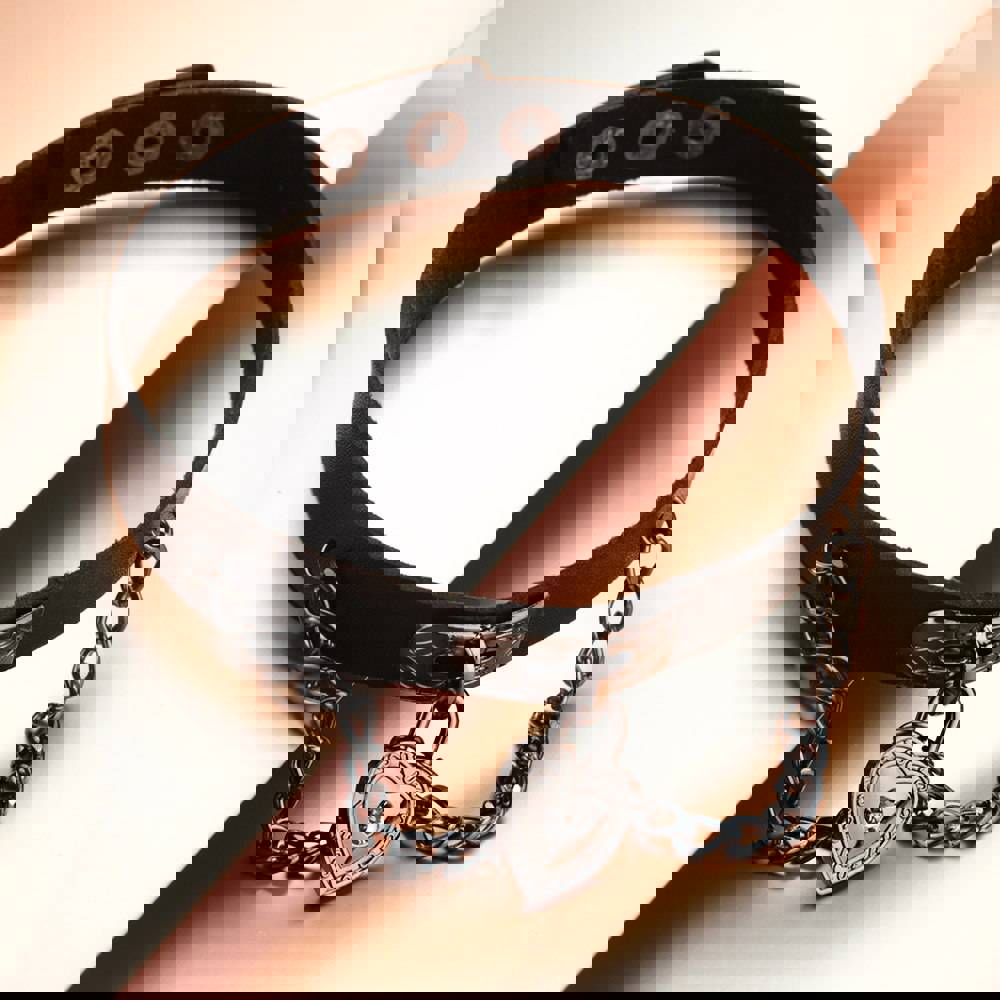 Heart Chains Choker Necklace for Women - Punk Style with Dangle Pendant