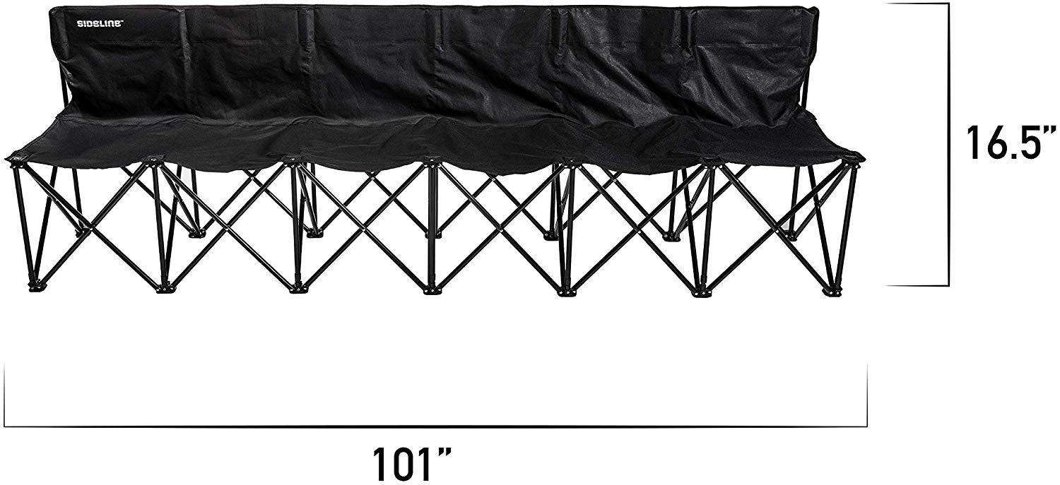 Franklin Sports Sideline Team Bench - 6 Person - Collapsible Sports Bench with Carry Bag