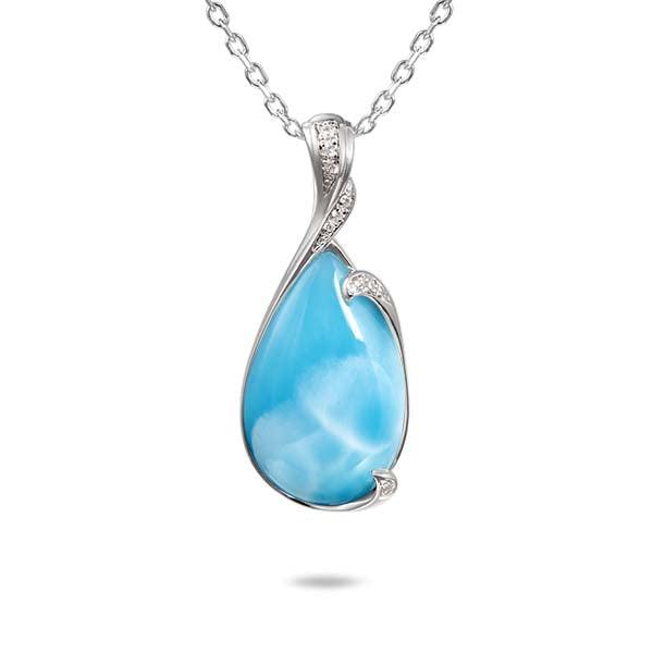 Larimar Noa Pendant - 925 Sterling Silver with Larimar and Topaz