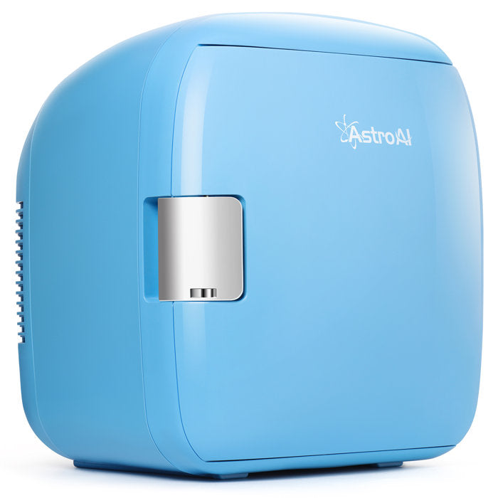 Mini Fridge, 9 Liter/12 Can Compact AC/DC Skincare Fridge Portable Thermoelectric Cooler and Warmer for Skincare, Foods, Bedroom, Blue