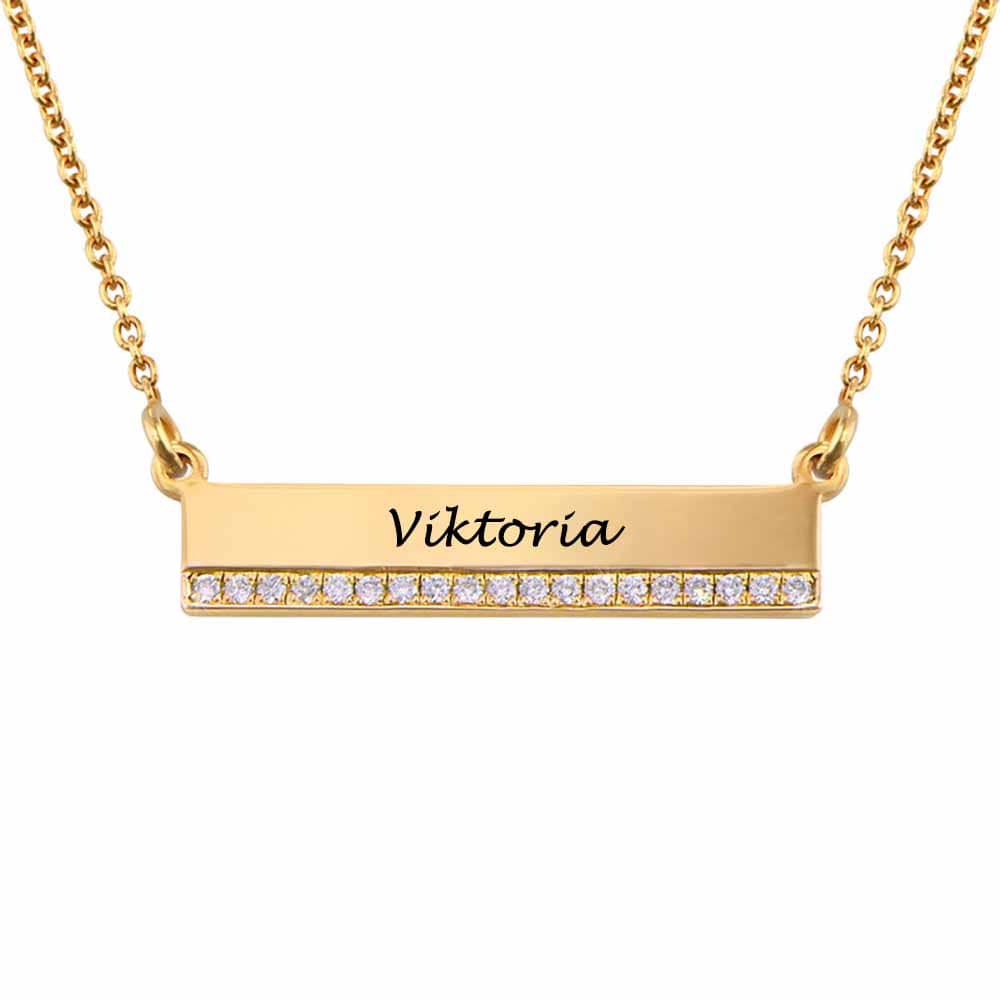 Custom Text Diamond Necklace Personalized Silver Name Jewelry for Mother's Day Gift
