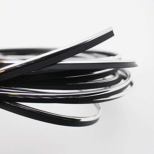 YIJINSHENG 3D Car Interior & Exterior Decoration Moulding Trim Strip (Silver, 8 Meters)