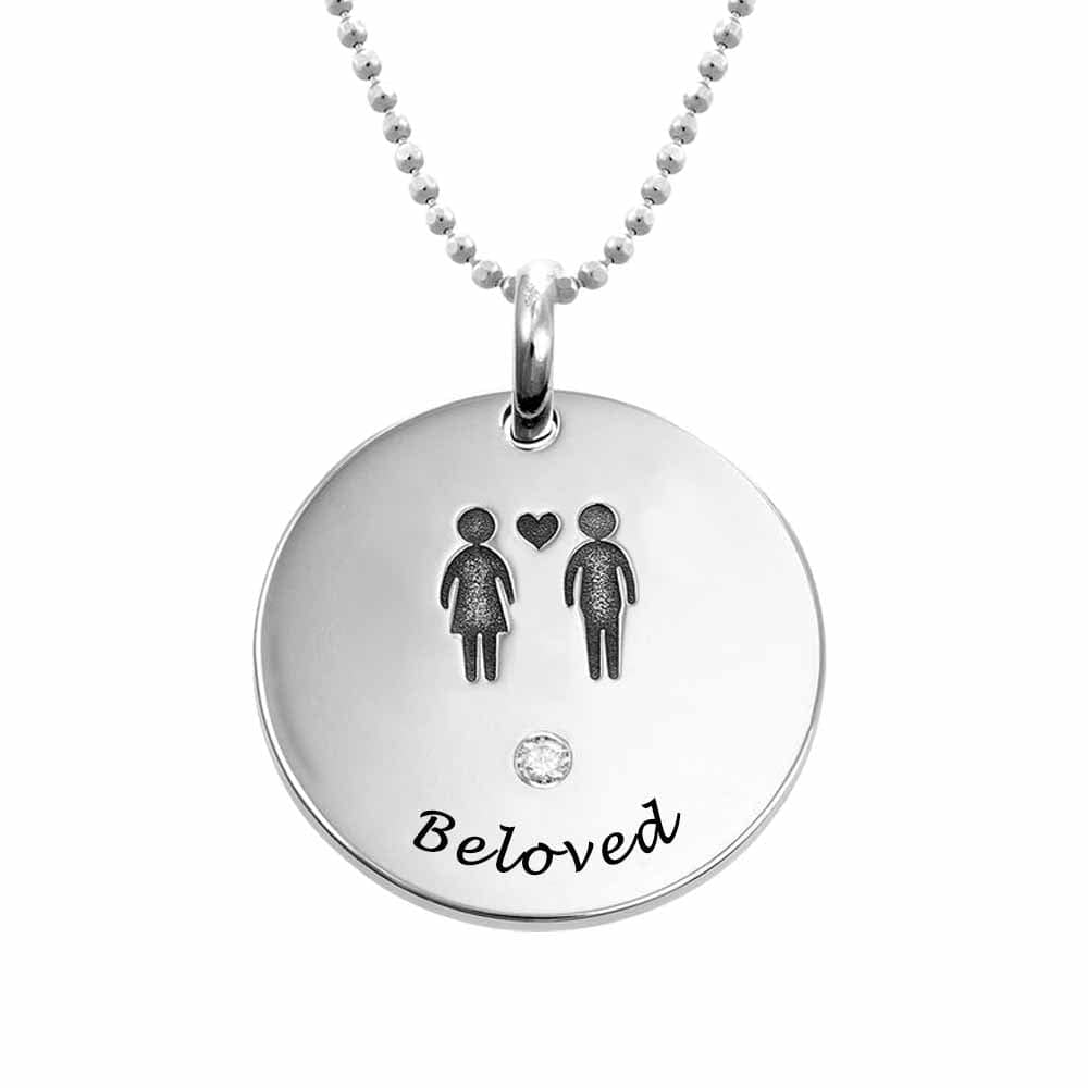 Custom Text Couples Necklace Personalized Silver Name Necklace Jewelry for Mother's Day Gift