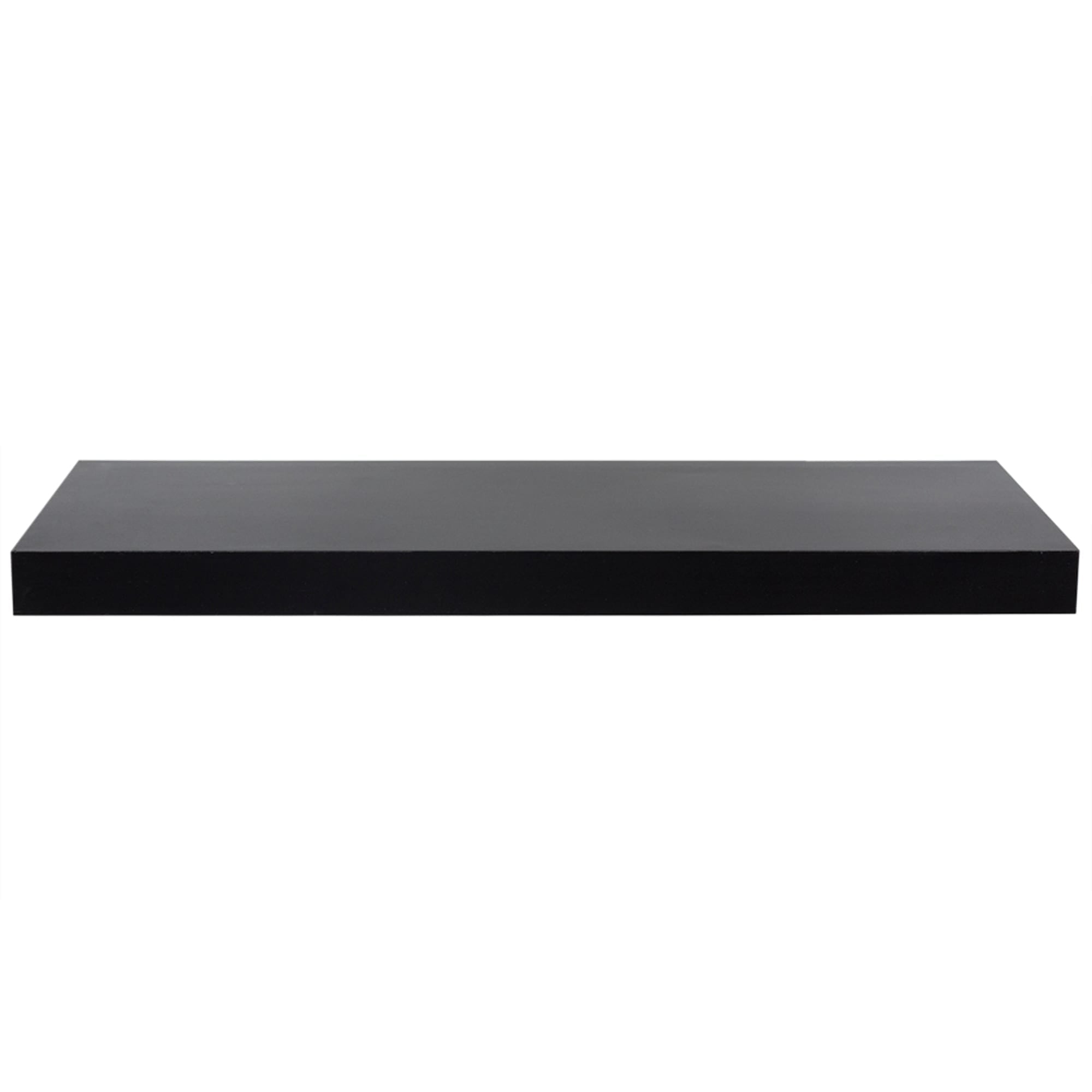 Long Rectangle Floating Wood Shelf, Black